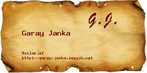Garay Janka névjegykártya